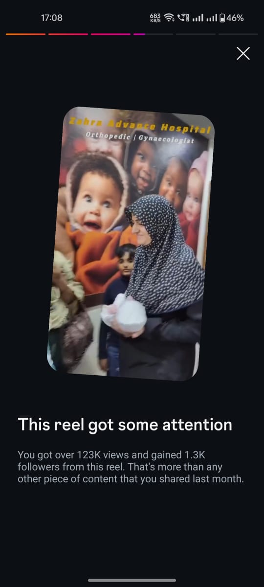 Instagram insight — 123K views from one reel